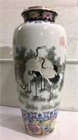 Tall Heron Oriental Vase M16A