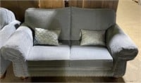 (U) Charles Schneider Blue Love Seat Couch 71” x