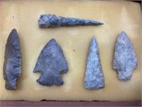 NATIVE AMERICAN ARTIFACTS - 5 STONES TOTAL - DRILL