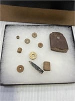 NATIVE AMERICAN ARTIFACTS - BEADS, DRILL BIT TIP &