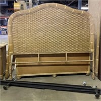 (Q) Bamboo and Wicker Queen Size Headboard with