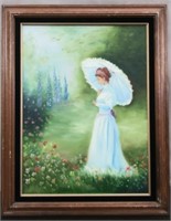 Framed Painting - Woman in Meadow