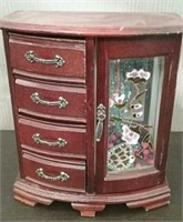 Jewelry Chest With Assorted Jewelry, Necklaces,