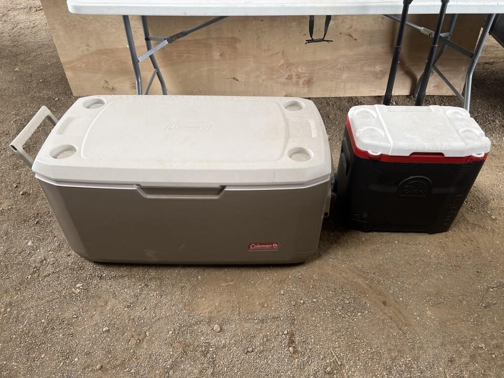 Coleman chest cooler, & small igloo cooler