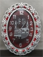 Plastic Oval Decorative Wall Clock 17" x 22"