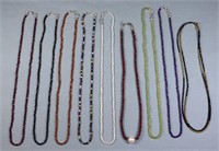 (9) Beaded Necklaces w/ Sterling Silver Clasps