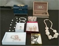 Box-2 Jewelry Chests With Necklaces, Bracelets, &