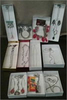 Box-11 PC. Jewelry, Most Silver Tone, Necklaces &
