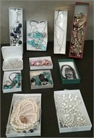 Box-11 PC. Necklaces, Most Glass Beads & Stones