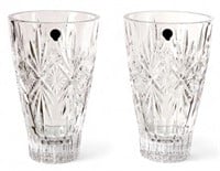 Pair of 10" Waterford Crystal Normandy Vases.
