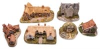 Lot of Miniature British Cottages- Milestones, etc