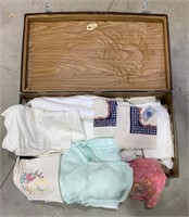 Vintage Globe Trotter Suitcase & Linen