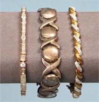 (3) Sterling Silver Bracelets, 55g TW