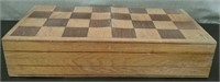 Checkerboard Wood Box, Approx. 17 1/2"×9"×4"