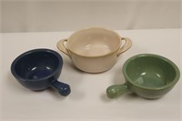 3pc Pottery Bowls