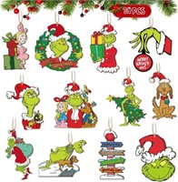 40 pcs Christmas Grinchs Wooden Hanging