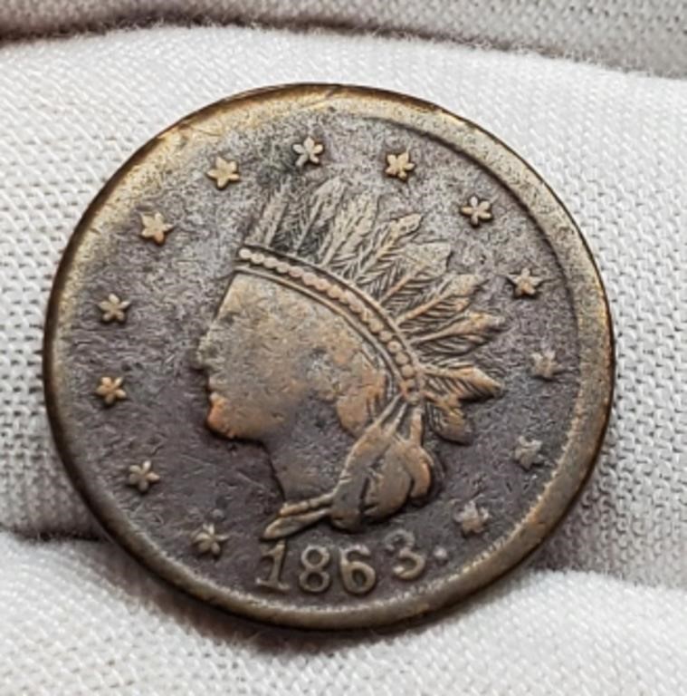 1863 Civil War Token "Not One Cent"