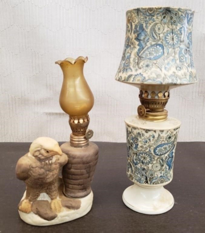 Pair of Small Ceramic Oil Lamps