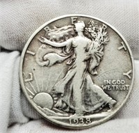 1938-D Walking Liberty Half Dollar XF