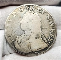 1726 France 1 Ecu 91.7% Silver/29.5 G