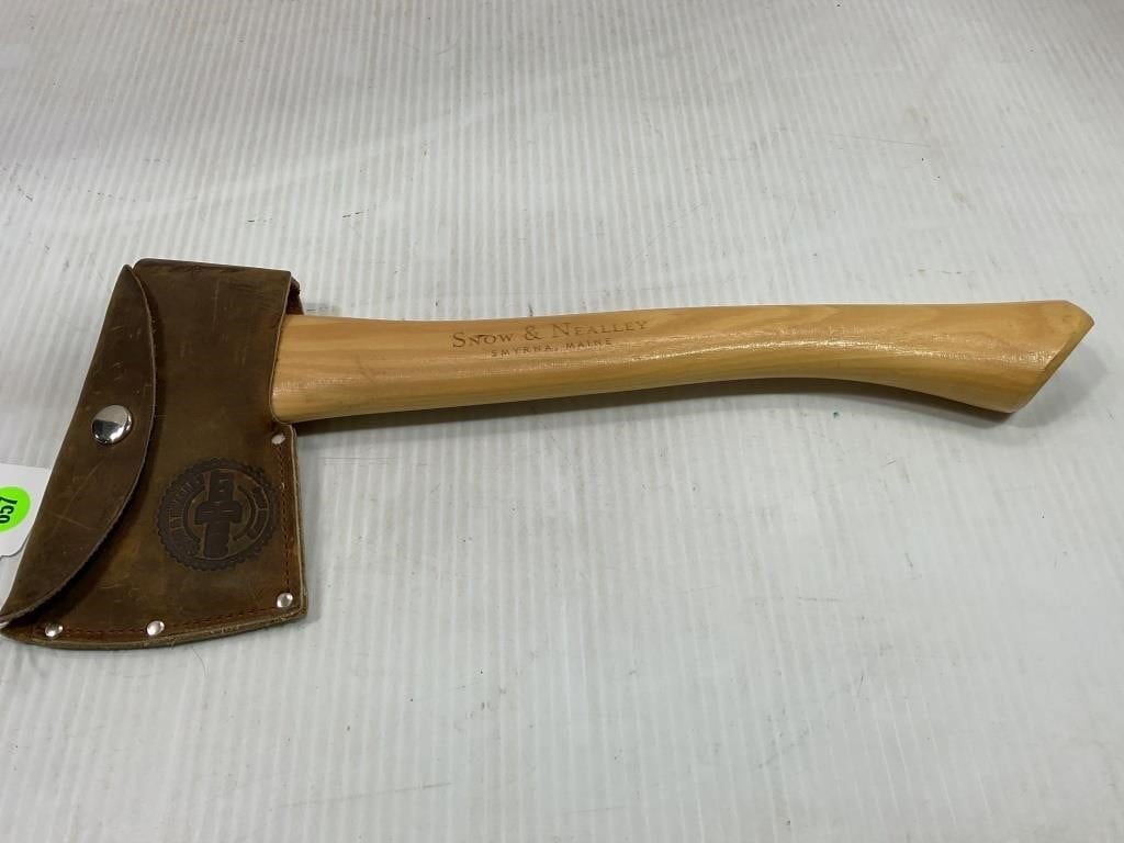 SNOW & NEALLEY USA CAMP AXE WITH LEATHER SHEATH
