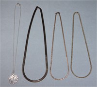 (4) Sterling Silver Necklaces, 41g