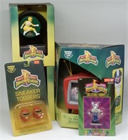 (J) Power Rangers banks and TV light projector