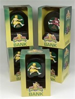 (J) Power Rangers banks.  Approximately 8". X the