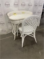 Wicker desk and chair
