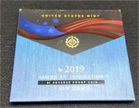 2019 $1 Reverse Proof N. J. Coin w/