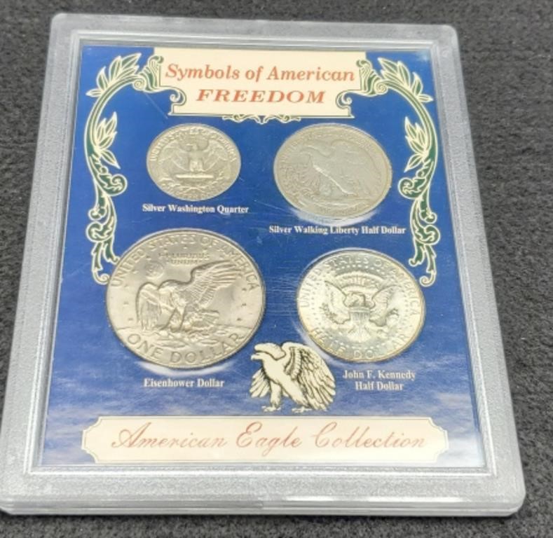 Display Of 4 Coins: