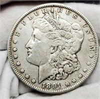 1891 Morgan Silver Dollar XF
