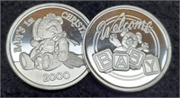 (2) 1 Troy Oz. Silver Rounds "Baby"