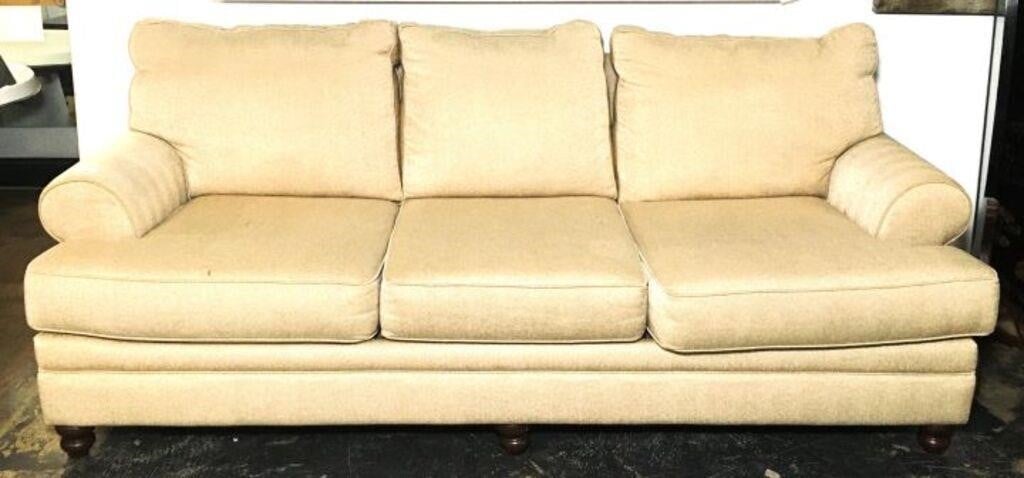 Klaussner Upholstered Sofa with Wooden Legs
