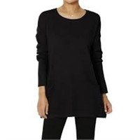 Ladies Black Tunic Pullover with pockets. Size: