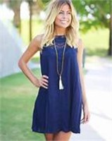 Navy blue Summer Beach Dress. Size: Medium. See