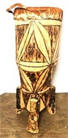 Wood Carved Unusual Drum
