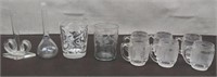 Box 6 Barrel Shot Glasses, 2 Glasses, 2 Bud Vases