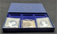 (3) President Silver Plated Tokens w/