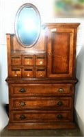 Gentleman's Chest with Mirror, Five Drawers