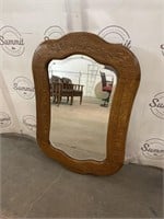Oak frame wall mirror