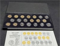 Display Case Of 20 2001 & 2002 State Quarters