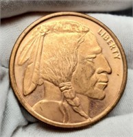 1 Oz. Copper Buffalo/Indian Round