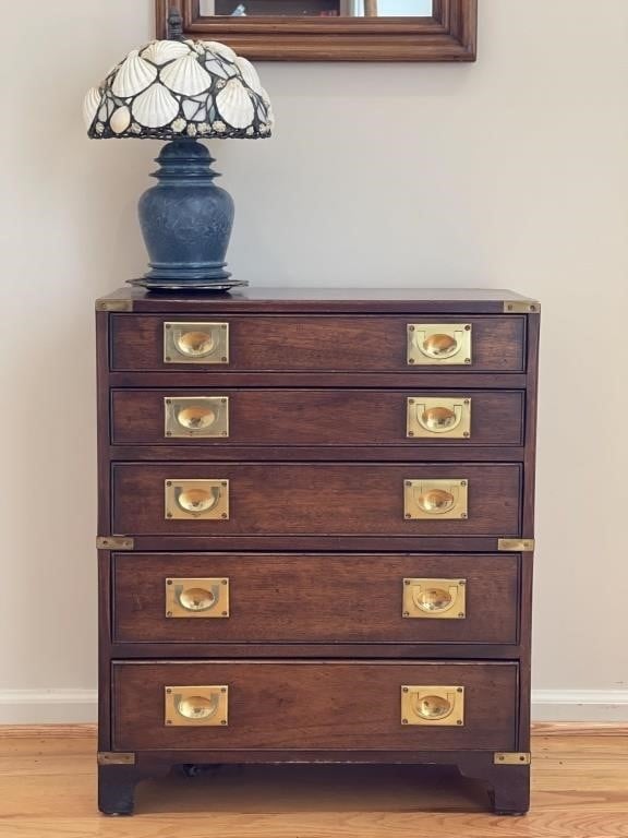 Nice Small Brass Accent Campaign Style Chest