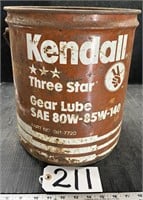Vintage Kendall 5 gal Motor Oil Advertising Can