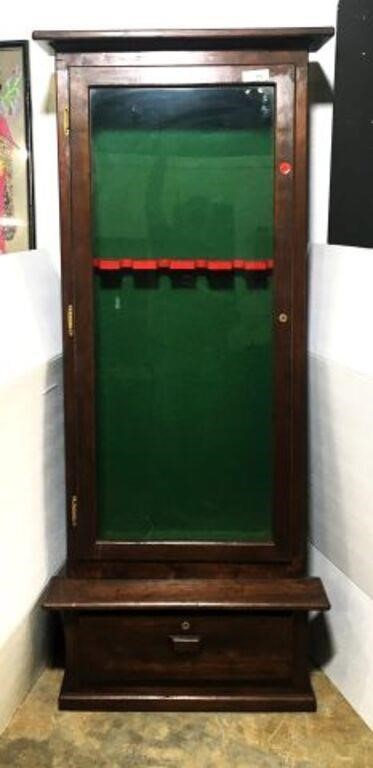 Wood Gun Cabinet with Felt Lined Back