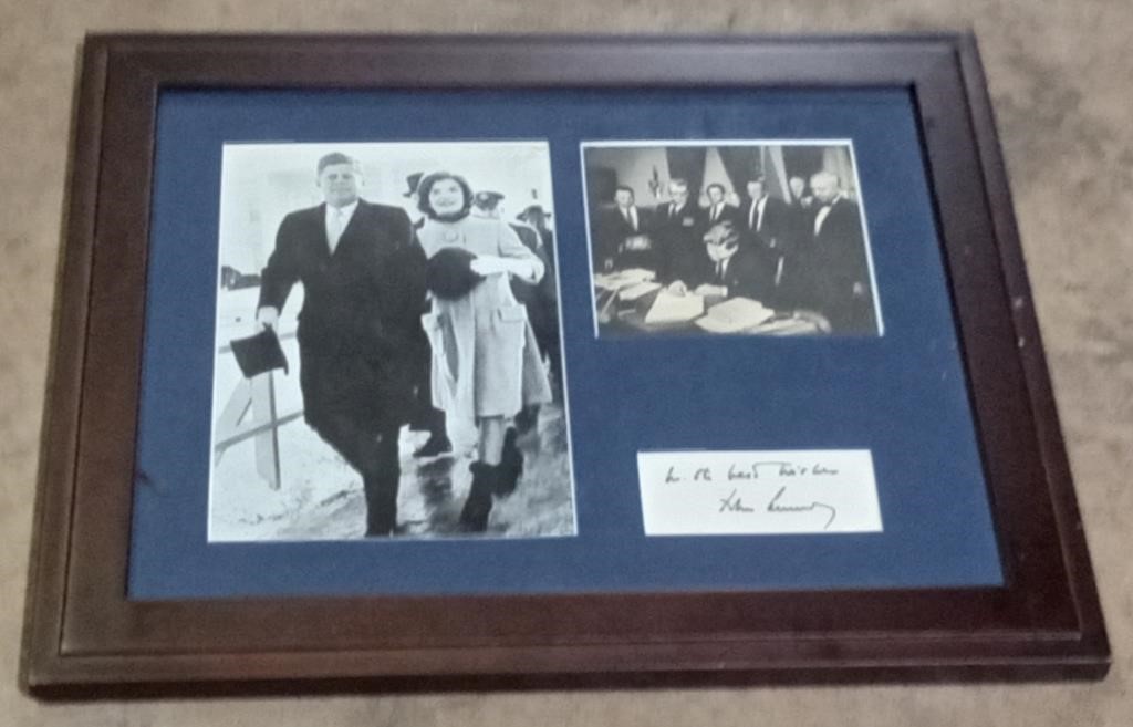 (J) President John F Kennedy Photo with signature
