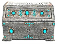 Arabic Tin Bound Book in Tin Covered Chest with