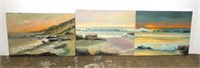 Kenneth John Oil on Canvas Paintings- Lot of 3