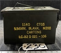 5.56MM Vintage Metal Military Ammo Box w/ liner